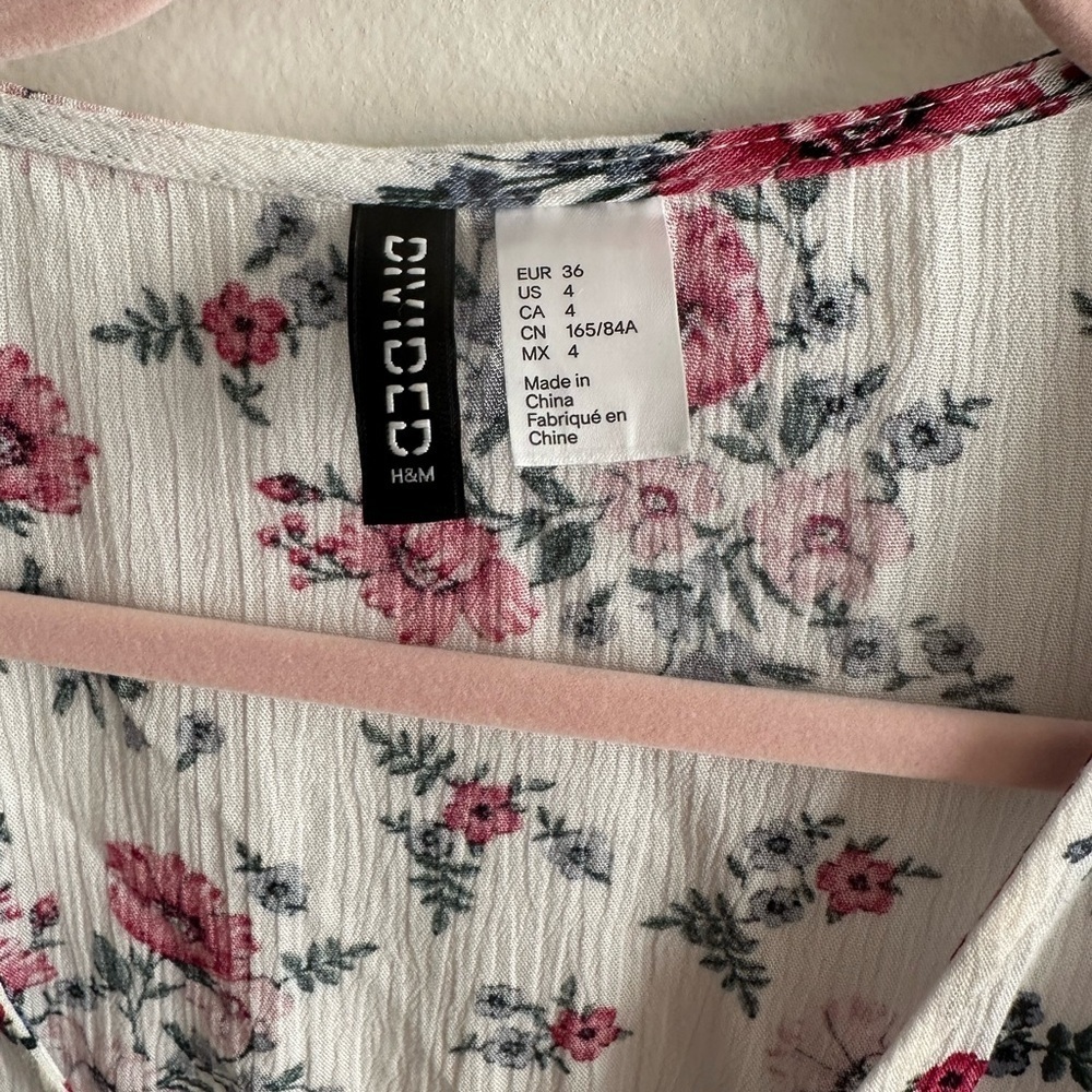 H&M Floral Blouse - Red and White - Picture 3 of 4